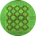 Round Oriental Green Industrial Rug, urb3134grn