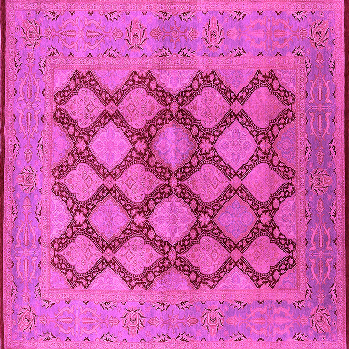Square Machine Washable Oriental Pink Industrial Rug, wshurb3134pnk