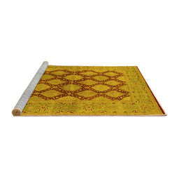 Sideview of Machine Washable Oriental Yellow Industrial Rug, wshurb3134yw