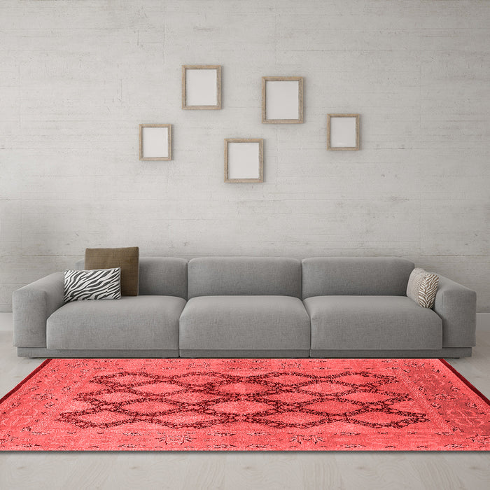 Industrial Red Washable Rugs