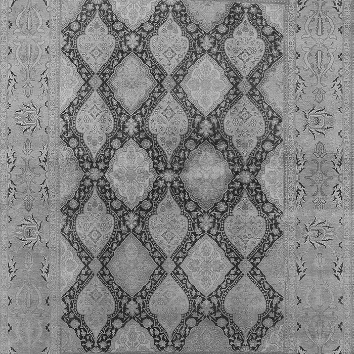 Machine Washable Oriental Gray Industrial Rug, wshurb3134gry