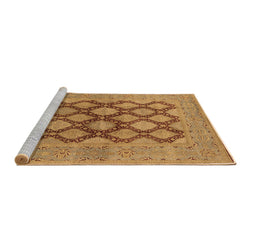 Sideview of Machine Washable Oriental Brown Industrial Rug, wshurb3134brn