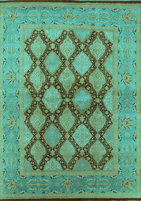 Oriental Turquoise Industrial Rug, urb3134turq