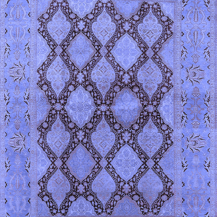Machine Washable Oriental Blue Industrial Rug, wshurb3134blu