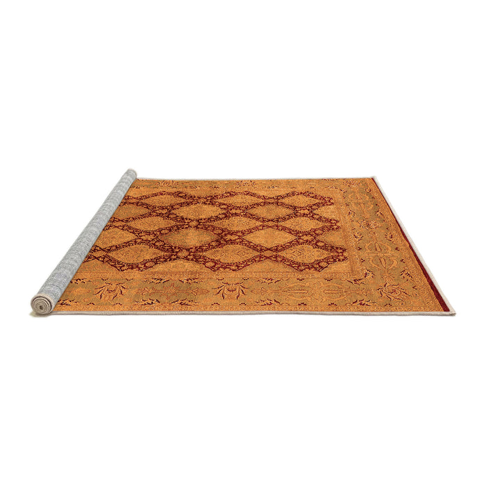 Sideview of Machine Washable Oriental Orange Industrial Area Rugs, wshurb3134org