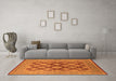 Machine Washable Oriental Orange Industrial Area Rugs in a Living Room, wshurb3134org