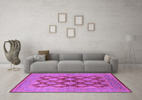 Machine Washable Oriental Purple Industrial Rug, wshurb3134pur