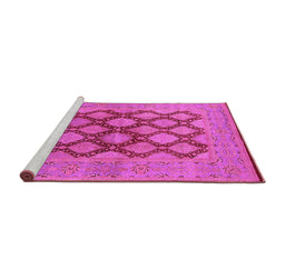 Sideview of Machine Washable Oriental Pink Industrial Rug, wshurb3134pnk