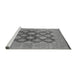 Sideview of Machine Washable Oriental Gray Industrial Rug, wshurb3134gry