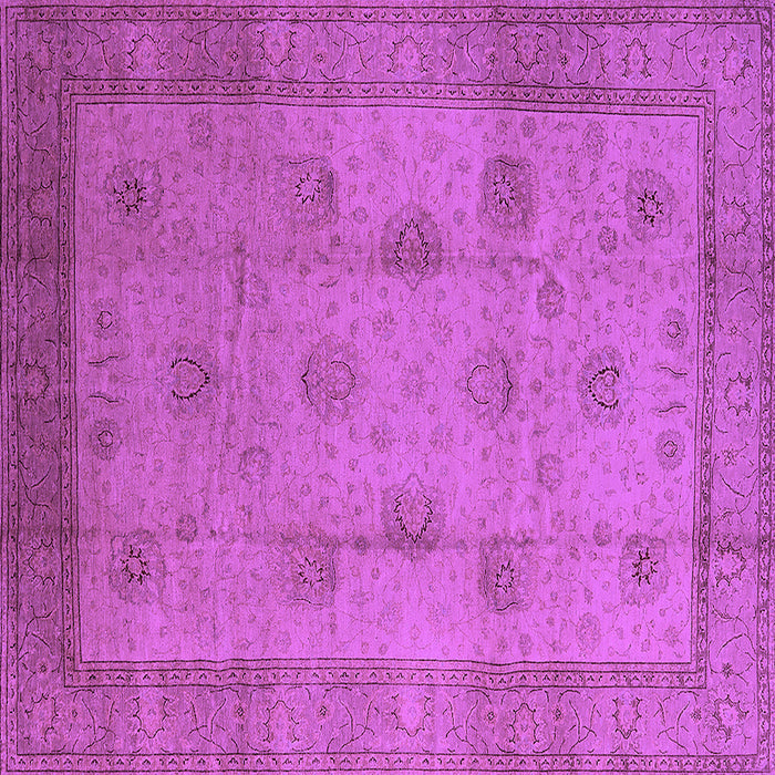 Square Machine Washable Oriental Purple Industrial Area Rugs, wshurb3135pur