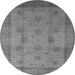 Round Oriental Gray Industrial Rug, urb3135gry