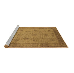 Sideview of Machine Washable Oriental Brown Industrial Rug, wshurb3135brn