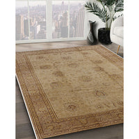 Mid-Century Modern Light Brown Oriental Rug, urb3135