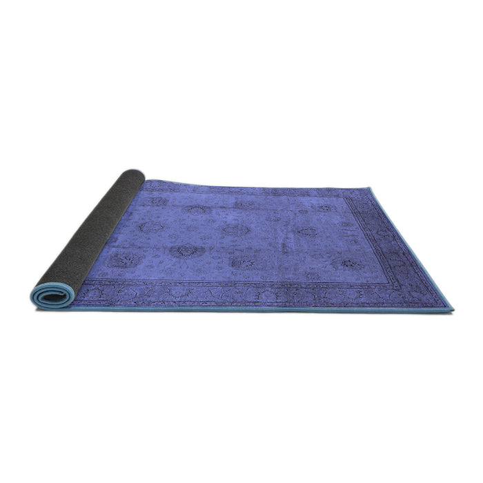 Sideview of Oriental Blue Industrial Rug, urb3135blu