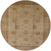 Round Mid-Century Modern Light Brown Oriental Rug, urb3135