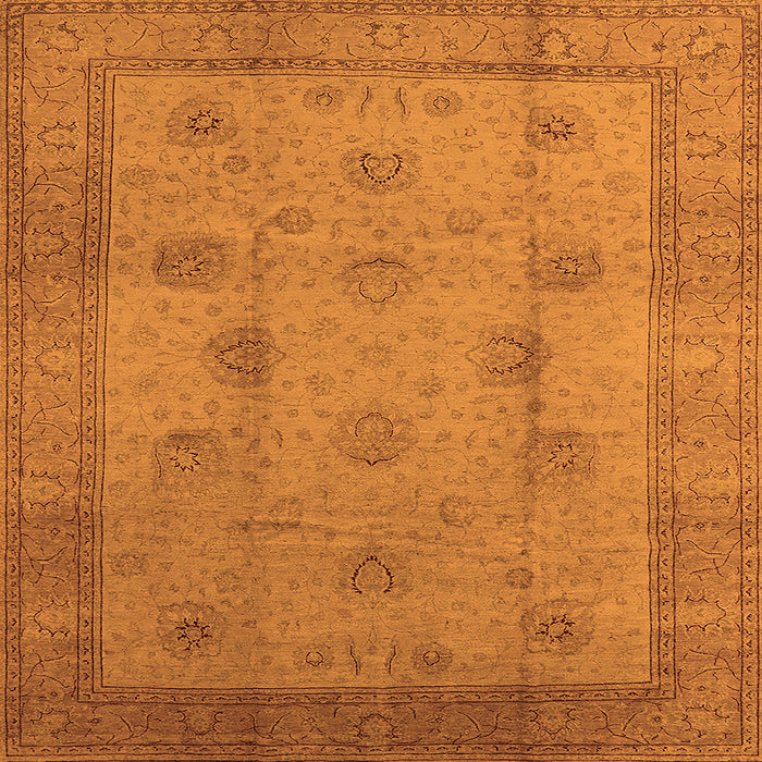 Square Oriental Orange Industrial Rug, urb3135org