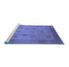 Sideview of Machine Washable Oriental Blue Industrial Rug, wshurb3135blu