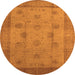 Round Oriental Orange Industrial Rug, urb3135org