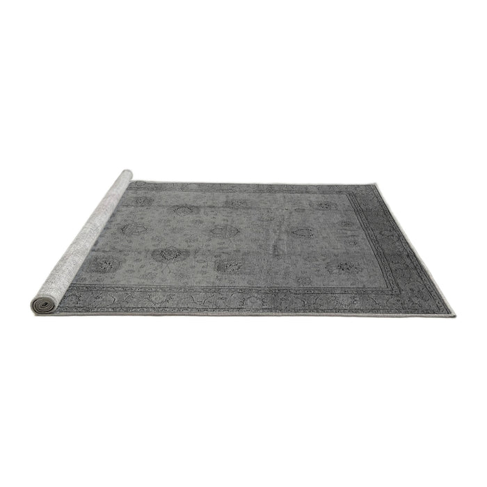 Sideview of Machine Washable Oriental Gray Industrial Rug, wshurb3135gry