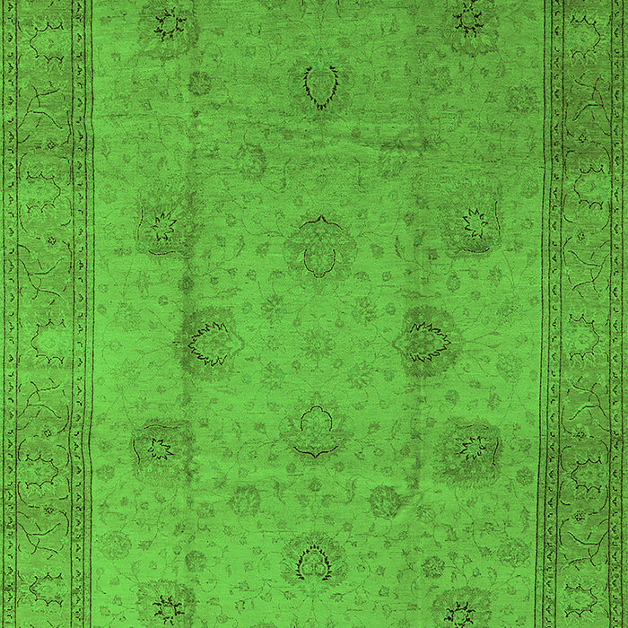Machine Washable Oriental Green Industrial Area Rugs, wshurb3135grn