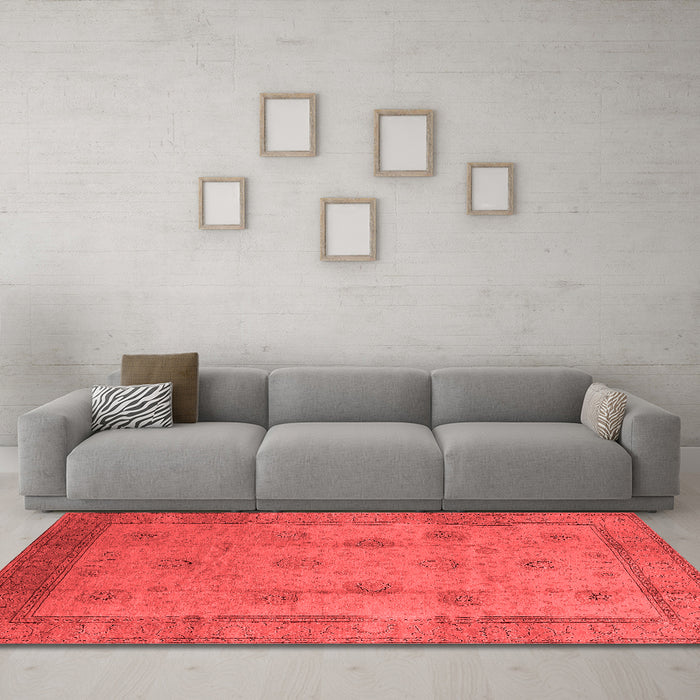 Industrial Red Washable Rugs