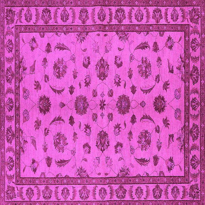 Square Machine Washable Oriental Pink Industrial Rug, wshurb3136pnk
