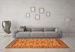 Machine Washable Oriental Orange Industrial Area Rugs in a Living Room, wshurb3136org