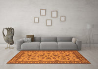 Machine Washable Oriental Orange Industrial Rug, wshurb3136org