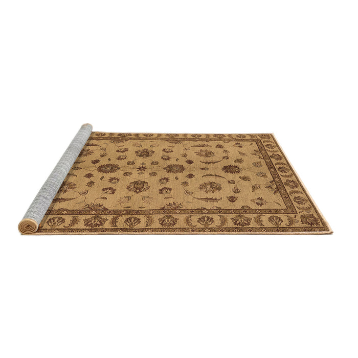 Sideview of Machine Washable Oriental Brown Industrial Rug, wshurb3136brn