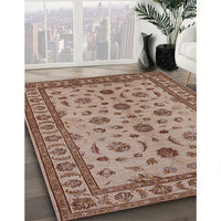 Mid-Century Modern Sienna Brown Oriental Rug, urb3136