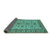 Sideview of Oriental Turquoise Industrial Rug, urb3136turq