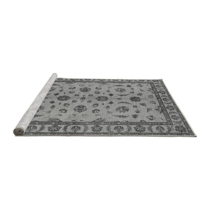 Sideview of Machine Washable Oriental Gray Industrial Rug, wshurb3136gry