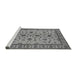 Sideview of Machine Washable Oriental Gray Industrial Rug, wshurb3136gry