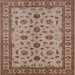 Square Machine Washable Industrial Modern Sienna Brown Rug, wshurb3136