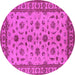 Round Oriental Pink Industrial Rug, urb3136pnk