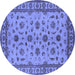 Round Oriental Blue Industrial Rug, urb3136blu