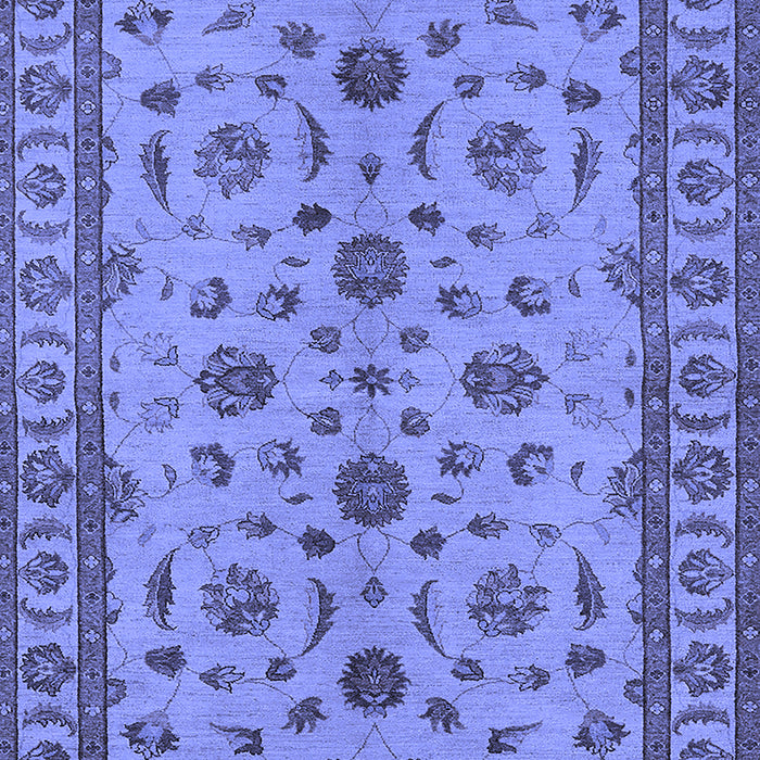 Machine Washable Oriental Blue Industrial Rug, wshurb3136blu