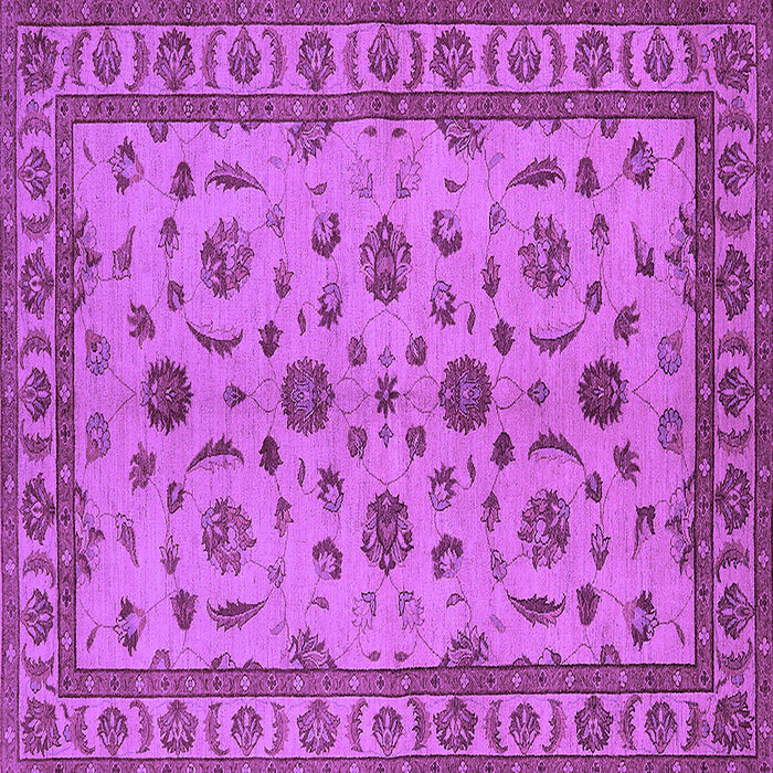 Square Machine Washable Oriental Purple Industrial Area Rugs, wshurb3136pur