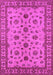 Machine Washable Oriental Pink Industrial Rug, wshurb3136pnk