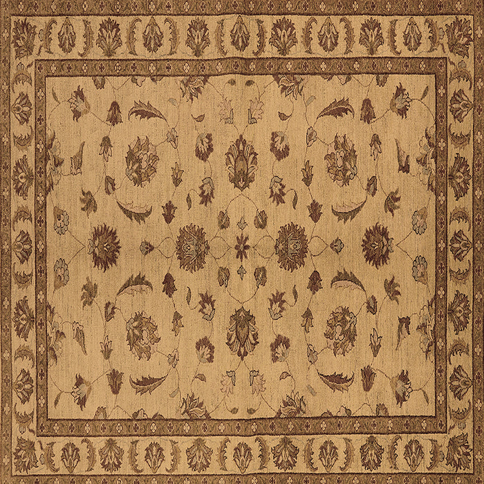 Square Oriental Brown Industrial Rug, urb3136brn