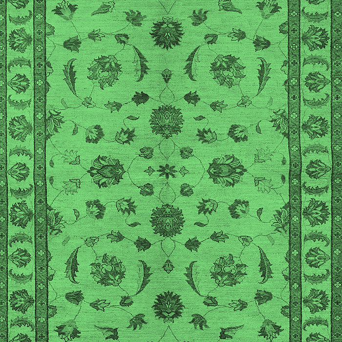 Machine Washable Oriental Emerald Green Industrial Area Rugs, wshurb3136emgrn