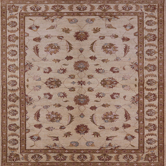 Square Mid-Century Modern Sienna Brown Oriental Rug, urb3136