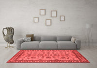 Machine Washable Oriental Red Industrial Rug, wshurb3136red