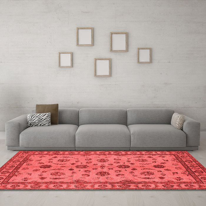Industrial Red Washable Rugs