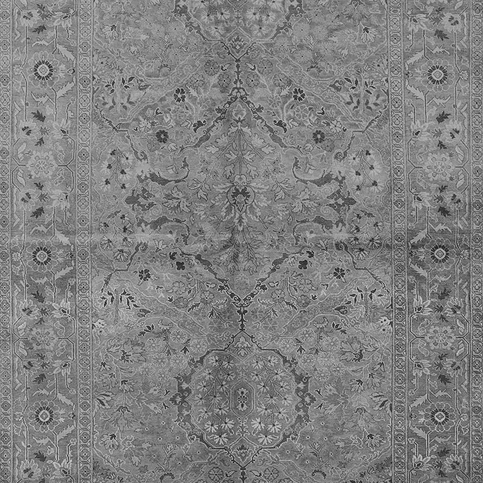 Machine Washable Oriental Gray Industrial Rug, wshurb3137gry