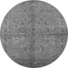 Round Oriental Gray Industrial Rug, urb3137gry