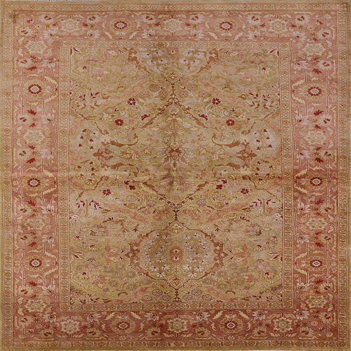 Square Mid-Century Modern Brown Oriental Rug, urb3137