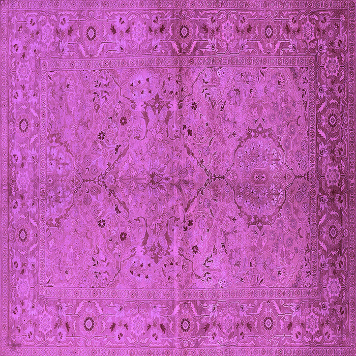 Square Machine Washable Oriental Purple Industrial Area Rugs, wshurb3137pur