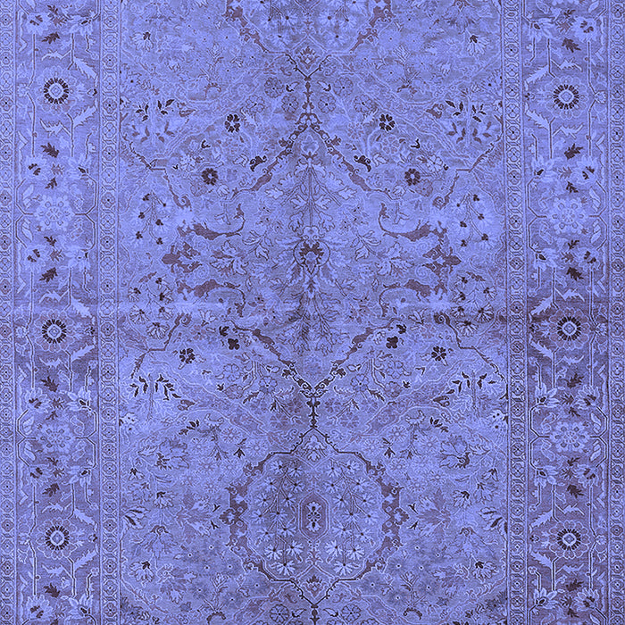 Machine Washable Oriental Blue Industrial Rug, wshurb3137blu