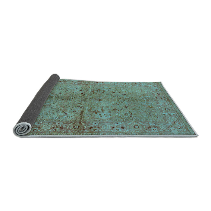Sideview of Oriental Light Blue Industrial Rug, urb3137lblu